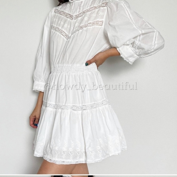 LoveShackFancy White Long Sleeve Dress - Picture 3 of 15